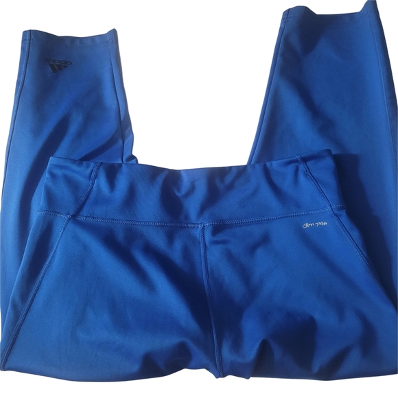 Adidas Climalite Blue Cropped Capris Leggings S - Picture 4 of 4